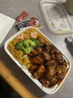 General Tso, Pork fried rice and eggroll