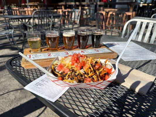 Frito Pie and tasting tray