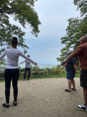 Doing Tai Chi by Lake Erie.