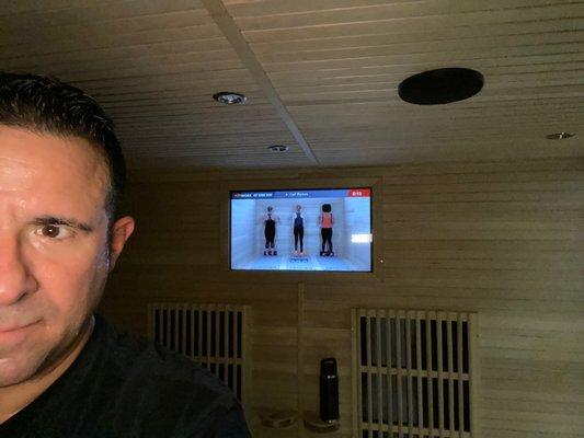 Earning the Burn in the Infrared sauna !! No other way to get the deep tissue and intense workout