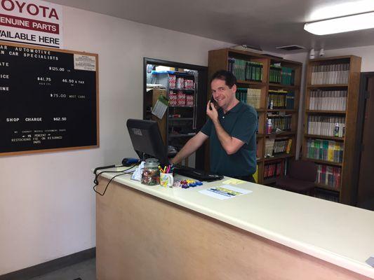 Our friendly counter person Chris, or owner Walt will be happy to help