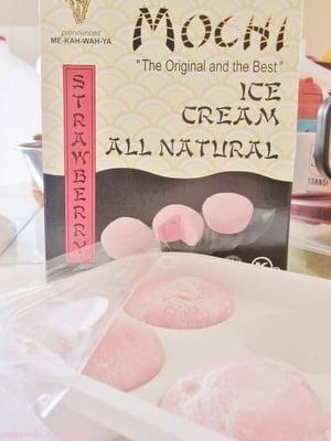 Mochi Ice Cream....they have it in a Variety of Flavors, Green Tea and Strawberry are my Favorites!