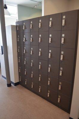 Self locking lockers.