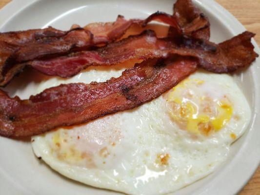 Bacon and eggs.