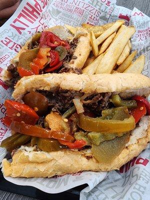 Mowtown Philly steak with mushrooms and all the peppers