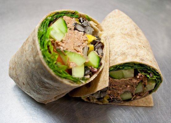 Jackfruit Jamaican Jerk Wrap with Mango Black Beans