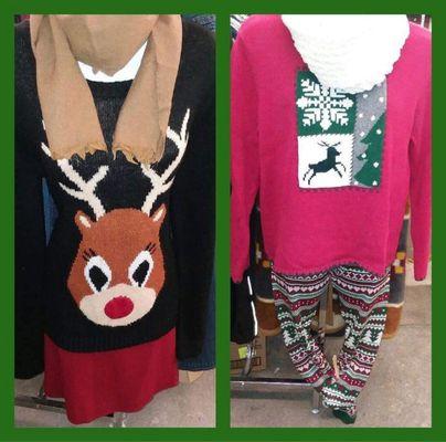 Ugly Christmas sweaters! We make them look good!