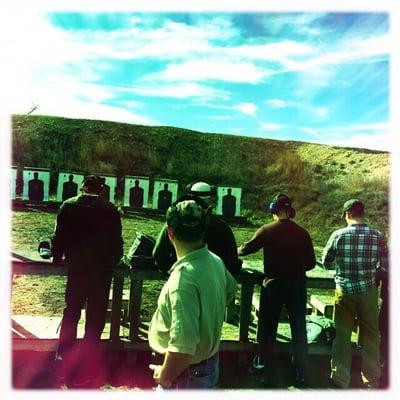 Steve supervises students preparing to take their CHL shooting test.