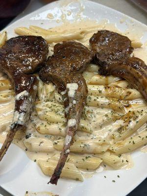 Jerk Lamb Chops with Rasta Pasta