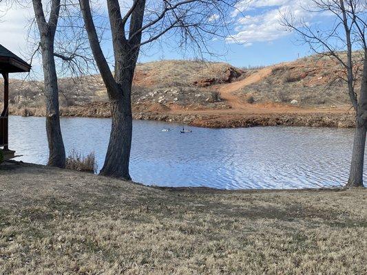 The pond view just off of the Lodge