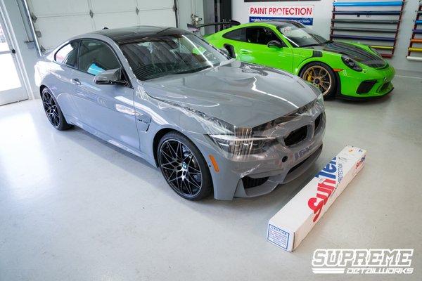 2020 BMW M4 Full Front PPF in Suntek Ultra Defense & Ceramic Pro Silver Package