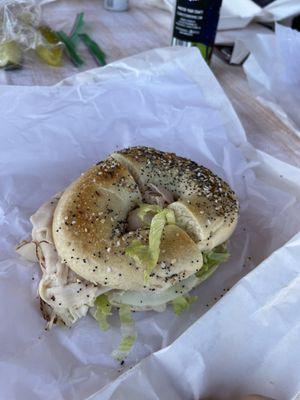 Turkey on an Everything Bagel