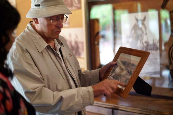 Bill explaining some of the documents on display.