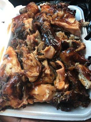 Jerk chicken with jerk and bbq sauce!!!