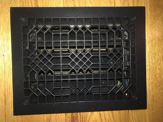 I wish I had "before" photos so that you could see how bad these floor grates looked before Damon repaired and refinished them.