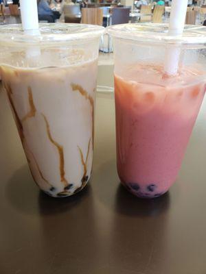 Tiger milk tea and red bean milk tea