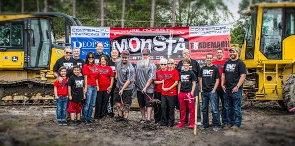 Monsta Clothing Co warehouse ground breaking ceremony attended by our presidents and Crews Engineering Services, LLC partners.