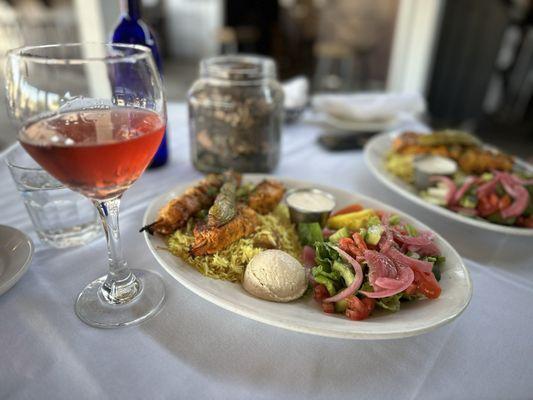 Rosé Chicken Kabob Plate Dinner