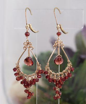 Aphrodite's Treasures gemstone Chandelier earrings