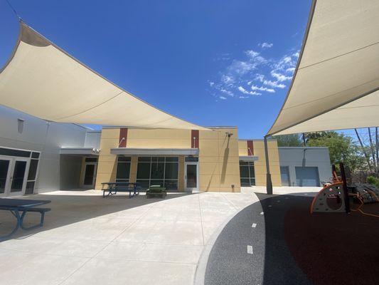 Here is part of the playground area, which is right outside the infant and toddler rooms.