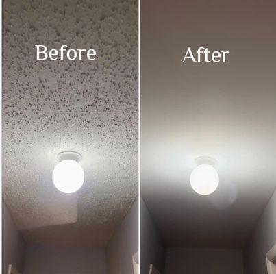 Popcorn ceiling removal.