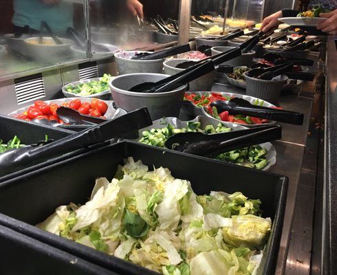 Great fresh salad bar with many selections... definitely try the pasta salad.