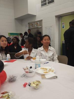 The Penn Wood Middle School students having fun at their jazz and pasta event