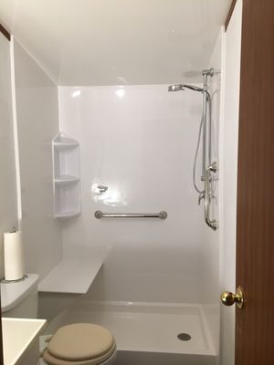 Acrylic Walk-in Shower with safety seat and bar