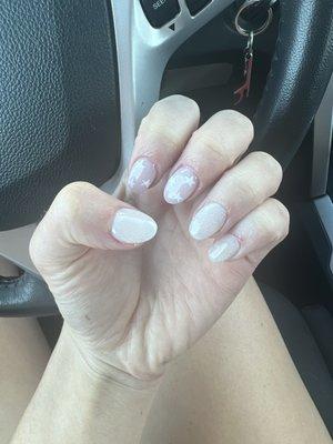 The nails I got (they're more white and sparkly than this picture shows)