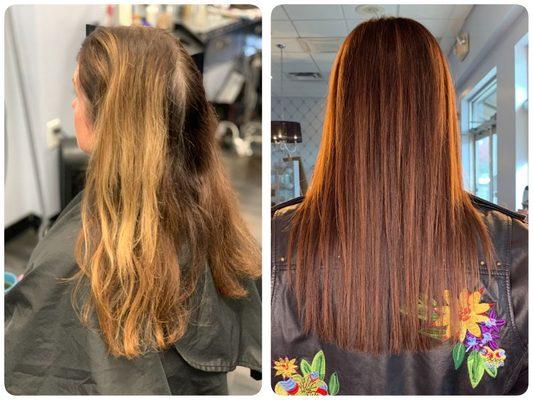 Hair color transformation