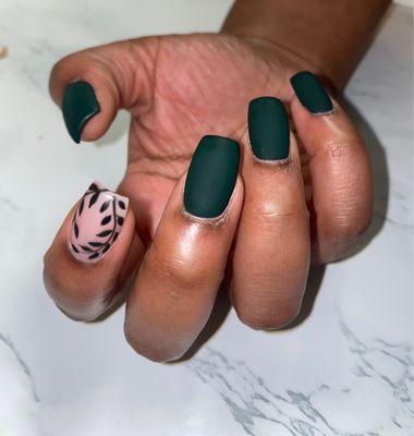 Forrest green nails by trinity