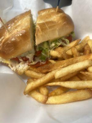 Italian sub. Fries