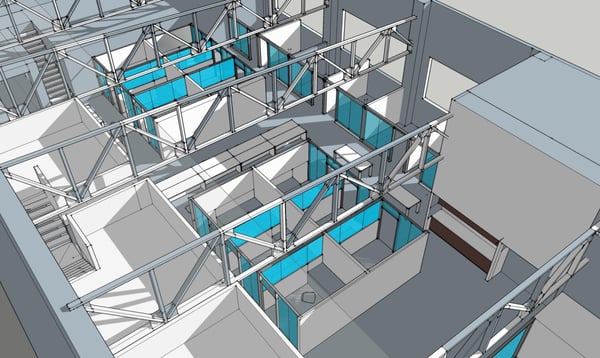 3d study model to evaluate  space layout, connectivity and light