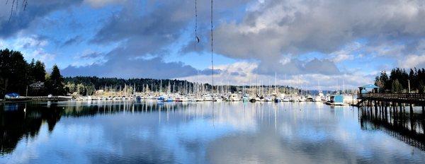 Sun kissed boats on a moody day.