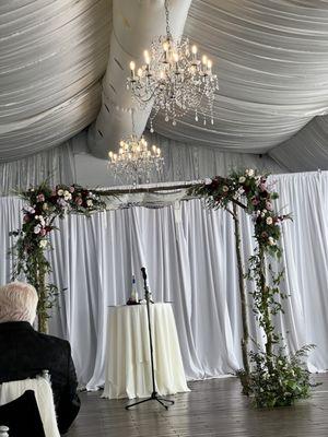 Wedding arbor made by family