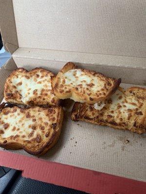 Garlic cheese bread.