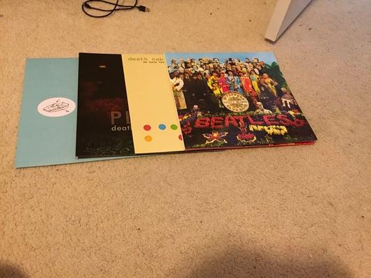 Death cab for cutie and the beetles on vinyl.