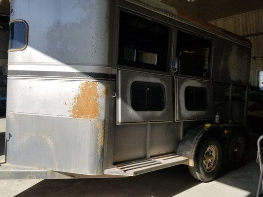 Before picture of horse trailer