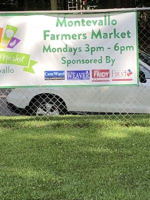 Montevallo Farmers Market during spring, summer and early fall.