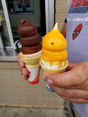 Icecream ordered. Vanilla chocolate dip and butterscotch.