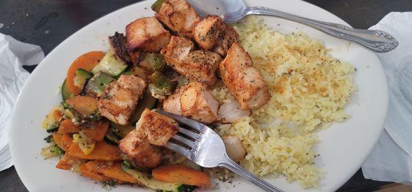 Chicken Kabob plate is bomb