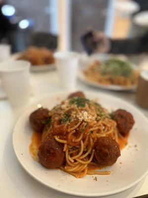 Spaghetti and meatballs, for breakfast!