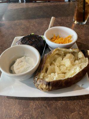 Steak, baked potato