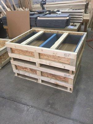 Spec crates for customer with foam and braces in place.