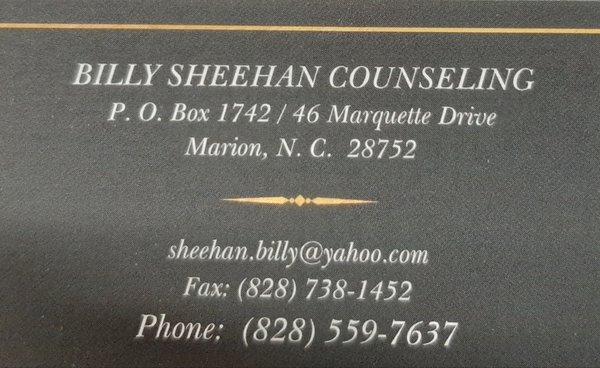 Billy Sheehan Counseling