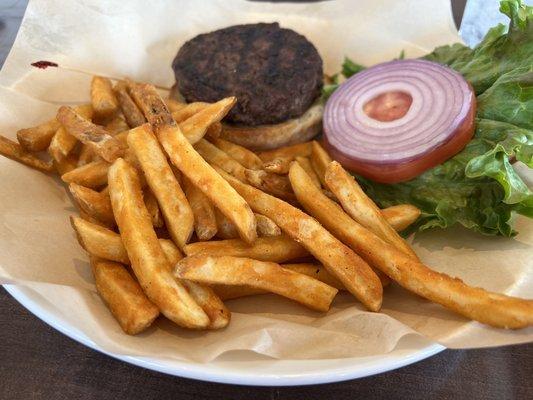 Burger and fries