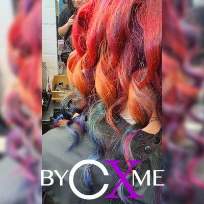 Creative Color and cut and style by me (inside Florescent Lighting)