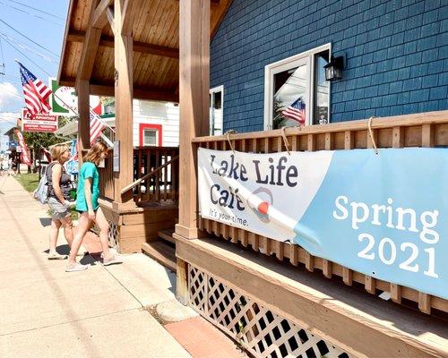 Main entrance right on Main Street in Bemus Point.