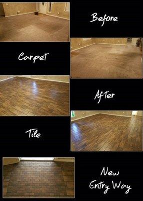 Gowdy Flooring Before & After Entry Way