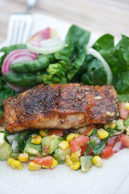 Blackened Red Snapper over Avocado Salsa